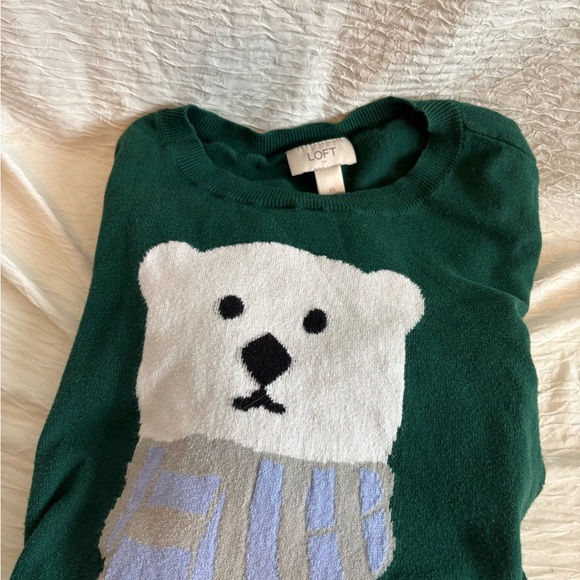 LOFT Green Polar Bear Sweater – Sz XS - Picture 8 of 11